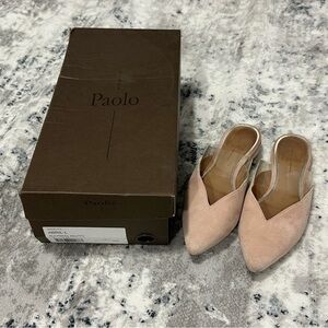 LINEA PAOLO Abril Suede Mule in Blush Pink Size 4.5